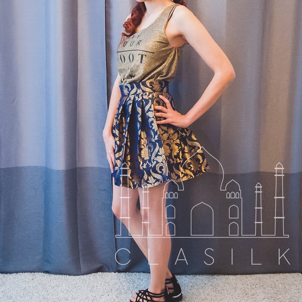 Hand Crafted Navy Blue Skirt